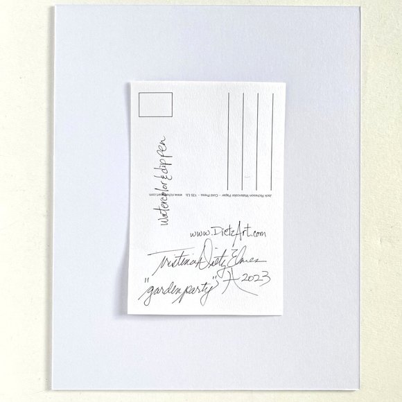 Garden Party Original Art Watercolor Painting Matted Frame Ready 8x10in - Picture 7 of 7